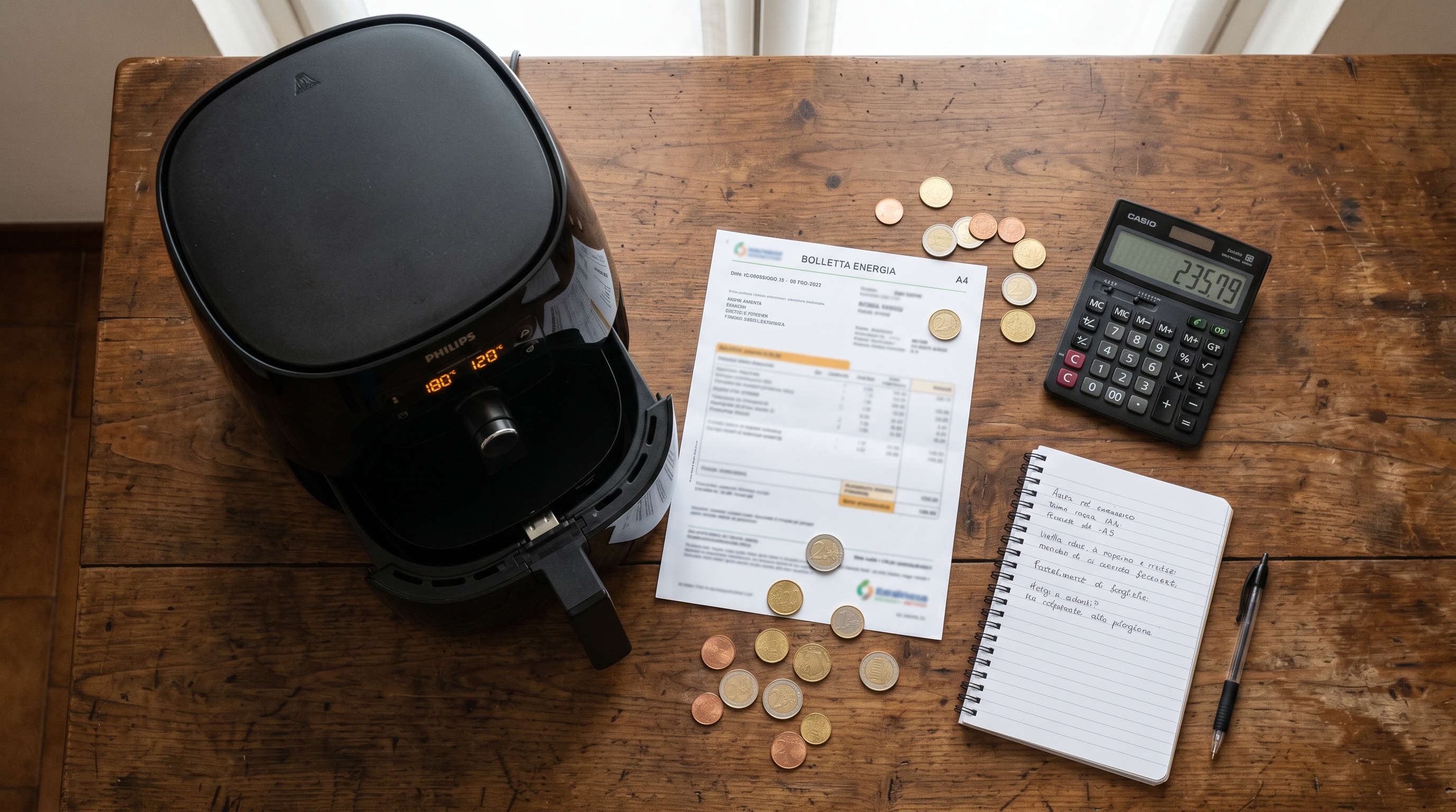 friggitrice ad aria consumo energetico bolletta e calcolo costi